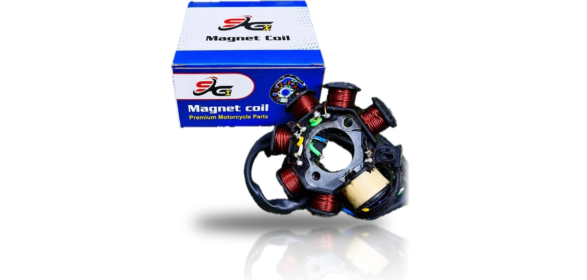 SGX horn, magnet coil and switch kit, each in its blue SGX box with the part beside it